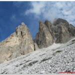 Da sinistra Croda del Rifugio, Forcella Alta di Longeres, Croda degli Alpini, il Mulo e la Cima Ovest di Lavaredo