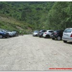 Parcheggio al temine della strada per l'Alpe Meggiana
